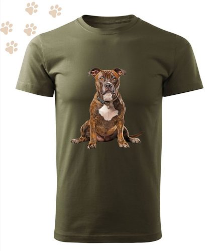 Amerikai Staffordshire Terrier (Amstaff) (01) mintás Férfi-unisex póló - Több színben