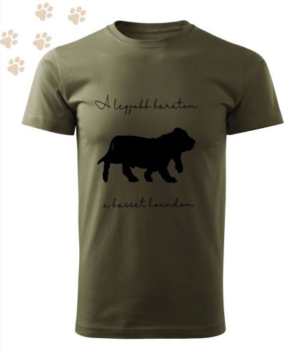 Basset Hound (01) mintás Férfi-unisex póló - Több színben