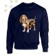 Basset Hound (03) mintás kereknyakú pulóver - Több színben
