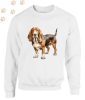 Basset Hound (03) mintás kereknyakú pulóver - Több színben