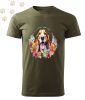 Basset Hound (04) mintás Férfi-unisex póló - Több színben