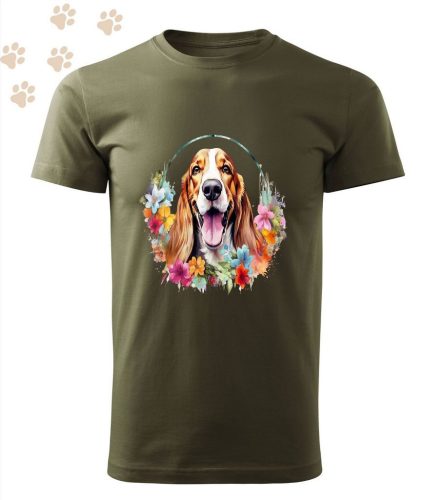 Basset Hound (04) mintás Férfi-unisex póló - Több színben