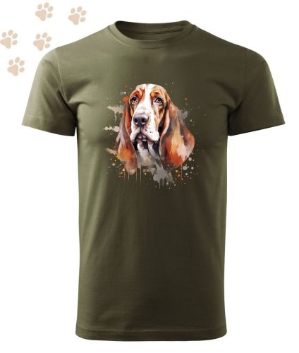 Basset hound (05) mintás Férfi-unisex póló - Több színben