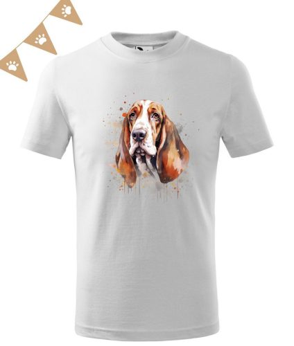 Basset Hound (05) mintás Gyerek póló - Több színben