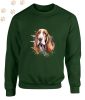 Basset Hound (05) mintás kereknyakú pulóver - Több színben