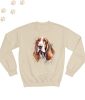 Basset Hound (05) mintás kereknyakú pulóver - Több színben