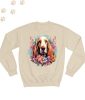 Basset Hound (06) mintás kereknyakú pulóver - Több színben