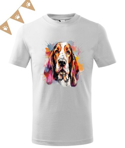 Basset Hound (09) mintás Gyerek póló - Több színben