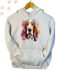 Basset Hound (09) mintás kapucnis pulóver - Több színben