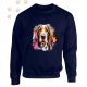 Basset Hound (09) mintás kereknyakú pulóver - Több színben