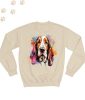 Basset Hound (09) mintás kereknyakú pulóver - Több színben