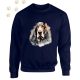 Basset Hound (10) mintás kereknyakú pulóver - Több színben
