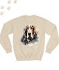 Basset Hound (10) mintás kereknyakú pulóver - Több színben