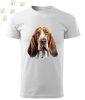 Basset Hound (11) mintás Férfi-unisex póló - Több színben