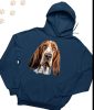 Basset Hound (11) mintás kapucnis pulóver - Több színben