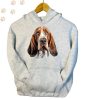 Basset Hound (11) mintás kapucnis pulóver - Több színben