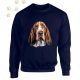 Basset Hound (11) mintás kereknyakú pulóver - Több színben
