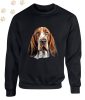 Basset Hound (11) mintás kereknyakú pulóver - Több színben