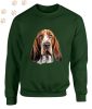 Basset Hound (11) mintás kereknyakú pulóver - Több színben