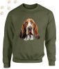 Basset Hound (11) mintás kereknyakú pulóver - Több színben