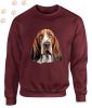 Basset Hound (11) mintás kereknyakú pulóver - Több színben