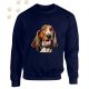 Basset Hound (12) mintás kereknyakú pulóver - Több színben