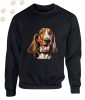 Basset Hound (12) mintás kereknyakú pulóver - Több színben