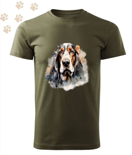 Basset Hound (14) mintás Férfi-unisex póló - Több színben