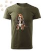 Basset Hound (17) mintás Férfi-unisex póló - Több színben