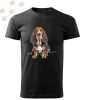 Basset Hound (17) mintás Férfi-unisex póló - Több színben