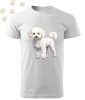 Bichon Frise (01) mintás Férfi-unisex póló - Több színben