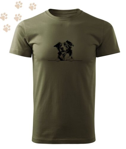 Border Collie (2) vonalmintás Férfi-unisex póló - Több színben