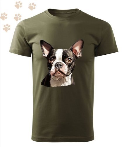 Boston Terrier (11) mintás Férfi-unisex póló - Több színben