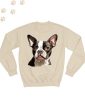 Boston Terrier (11) mintás kereknyakú pulóver - Több színben