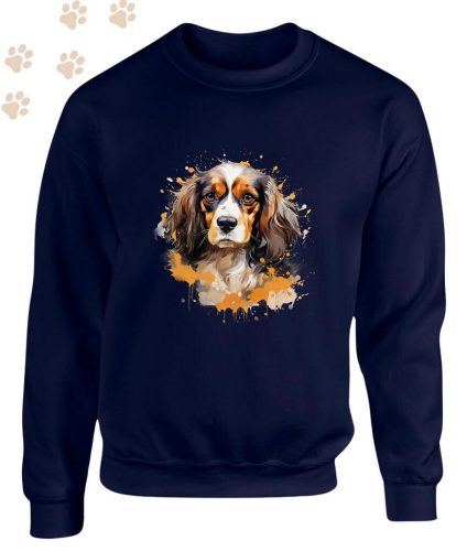 Cavalier King Charles Spániel (05) mintás kereknyakú pulóver - Több színben