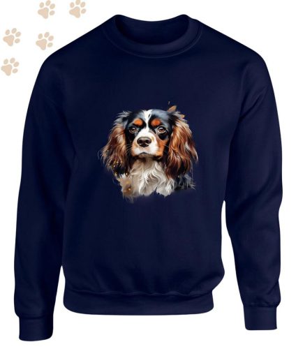 Cavalier King Charles Spániel (06) mintás kereknyakú pulóver - Több színben