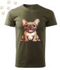 Francia Bulldog (03) mintás Férfi-unisex póló - Több színben