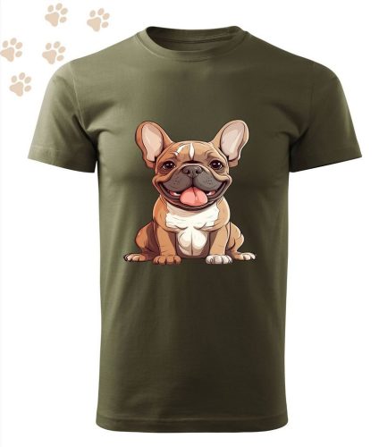 Francia Bulldog (03) mintás Férfi-unisex póló - Több színben