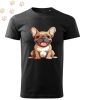 Francia Bulldog (03) mintás Férfi-unisex póló - Több színben