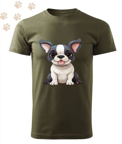 Francia Bulldog (06) mintás Férfi-unisex póló - Több színben