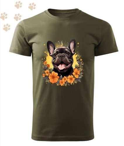 Francia Bulldog (09) mintás Férfi-unisex póló - Több színben