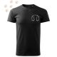 Hímzett Cavalier King Charles Spániel fül körvonal mintás Férfi-unisex póló - Fekete