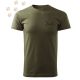 Hímzett Csivava fül körvonal mintás Férfi-unisex póló - Khaki