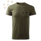 Hímzett Dalmata fül körvonal mintás Férfi-unisex póló - Khaki