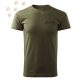 Hímzett Pitbull fül körvonal mintás Férfi-unisex póló - Khaki