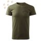 Hímzett Rottweiler fül körvonal mintás Férfi-unisex póló - Khaki