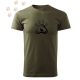 Hímzett Ausztrál Juhászkutya mancsban mintás Férfi-unisex póló - Khaki