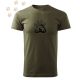Hímzett Bichon Frise mancsban mintás Férfi-unisex póló - Khaki