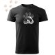 Hímzett Border Collie mancsban mintás Férfi-unisex póló - Fekete