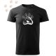 Hímzett Bulldog mancsban mintás Férfi-unisex póló - Fekete